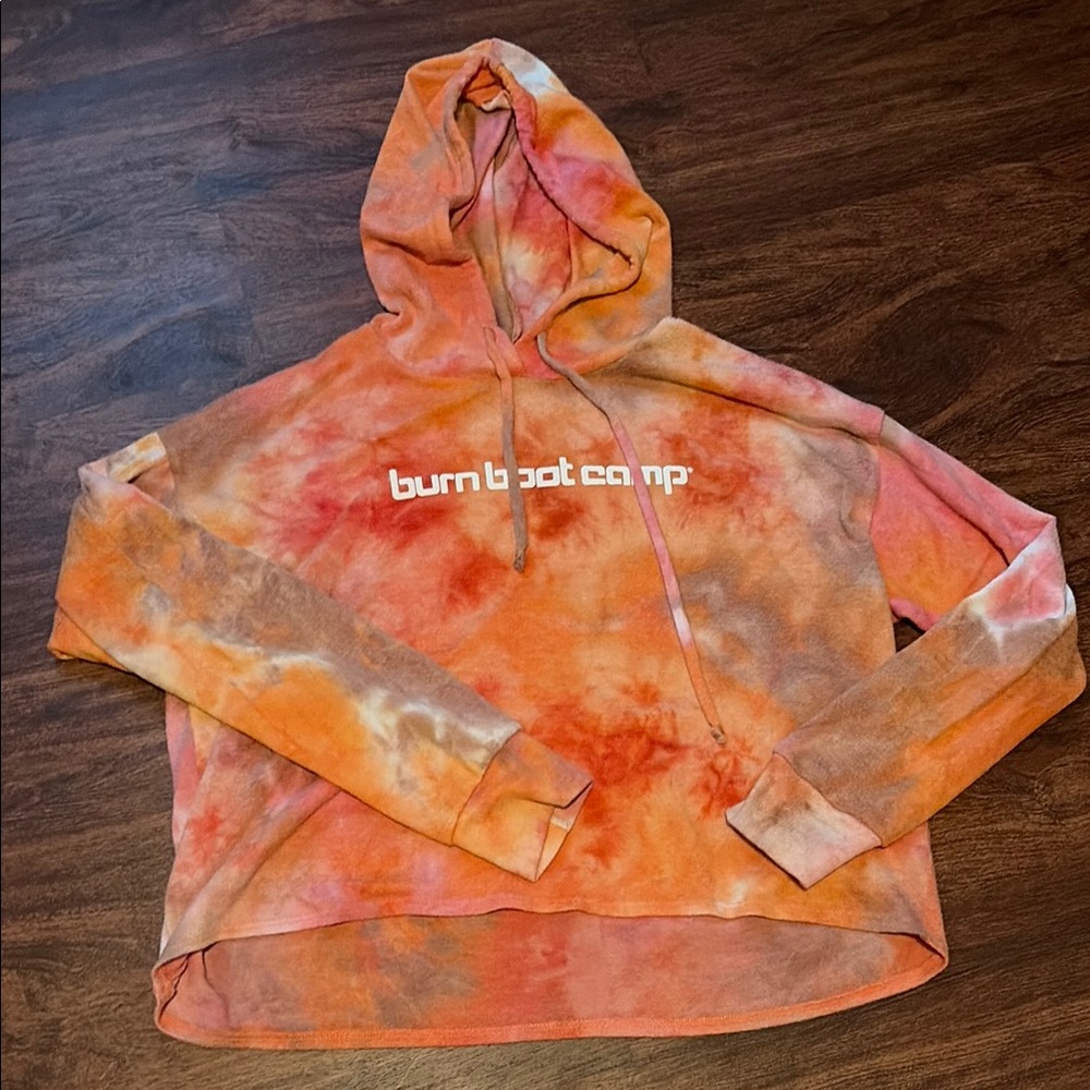 Burn Boot Camp Women's Tie-Dye Hoodie Sweater - Orange and Pink